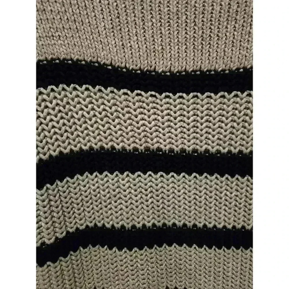 J. Crew Women's Gray Striped Pullover Sweater Size L Boat Neck - Picture 2 of 10